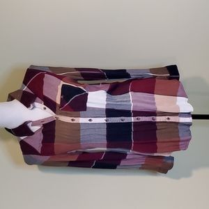 Maurices Plaid Shirt with High-low Hem